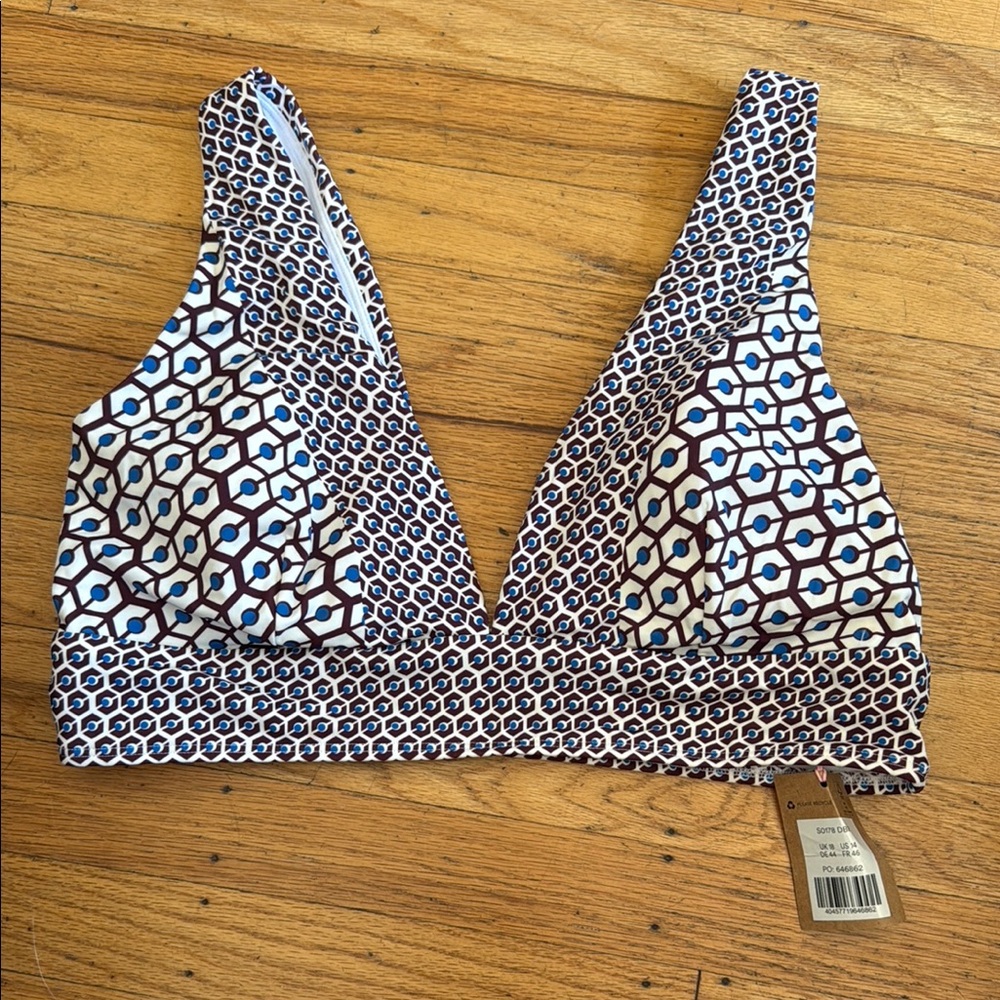 Boden Geometric Bikini Top Reverie size 14 nwt